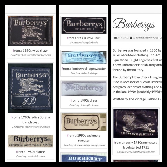 Burberry Label History And Information - Picture 3 of 4